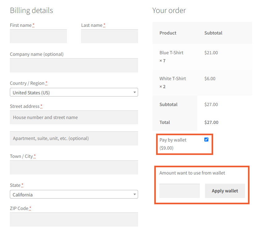 partial payment with woocommerce wallet