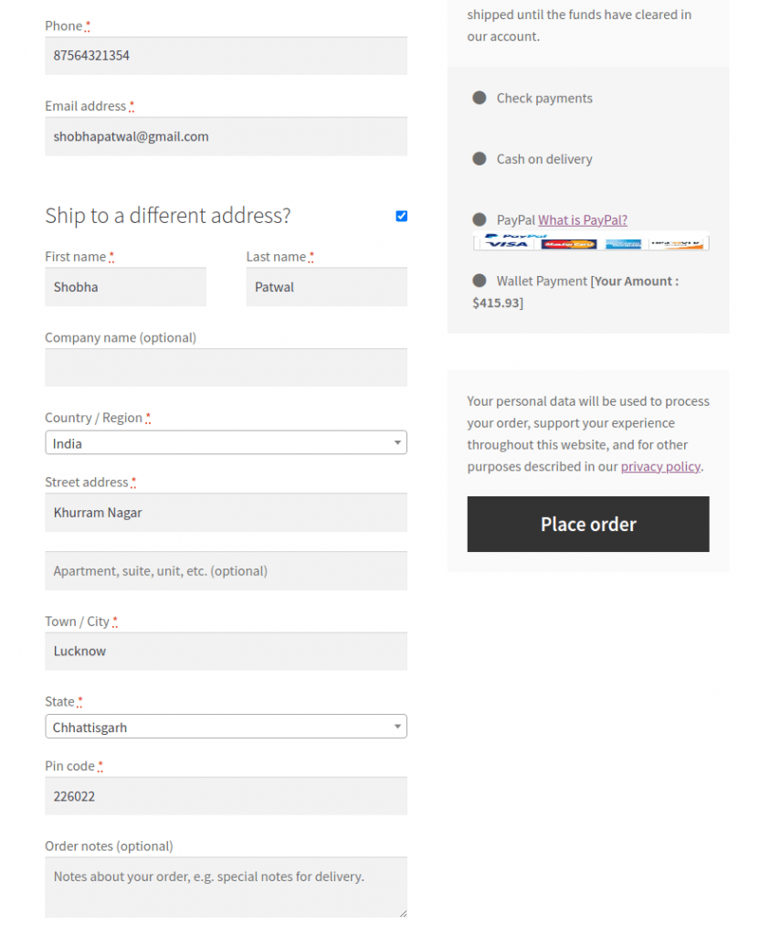 wallet as a payment method