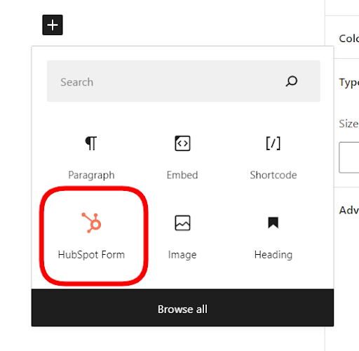 add hubspot form