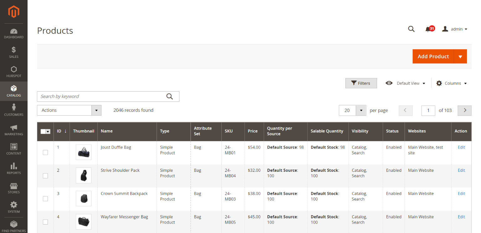 magento product library