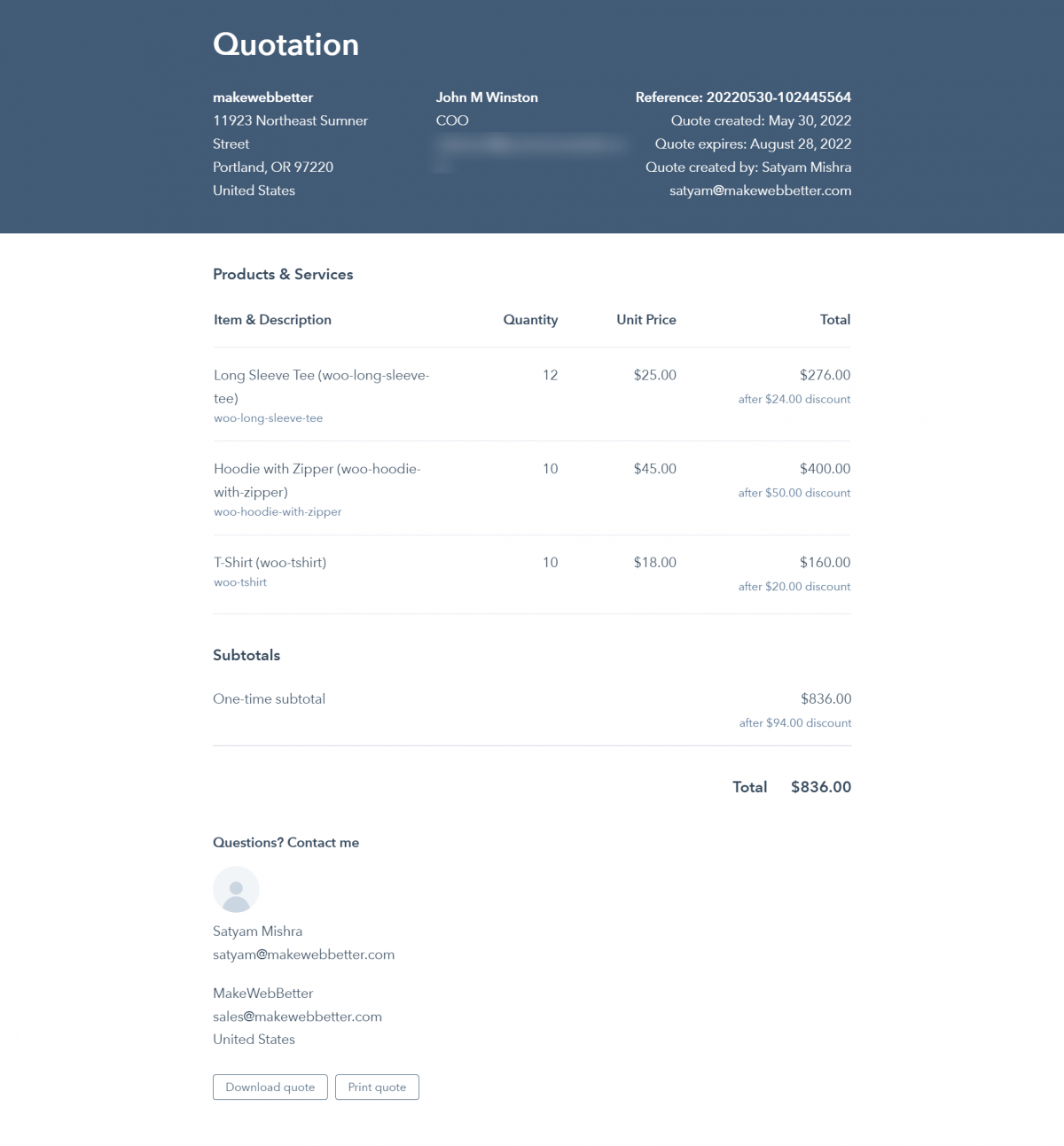 Hubspot Custom Quote Template