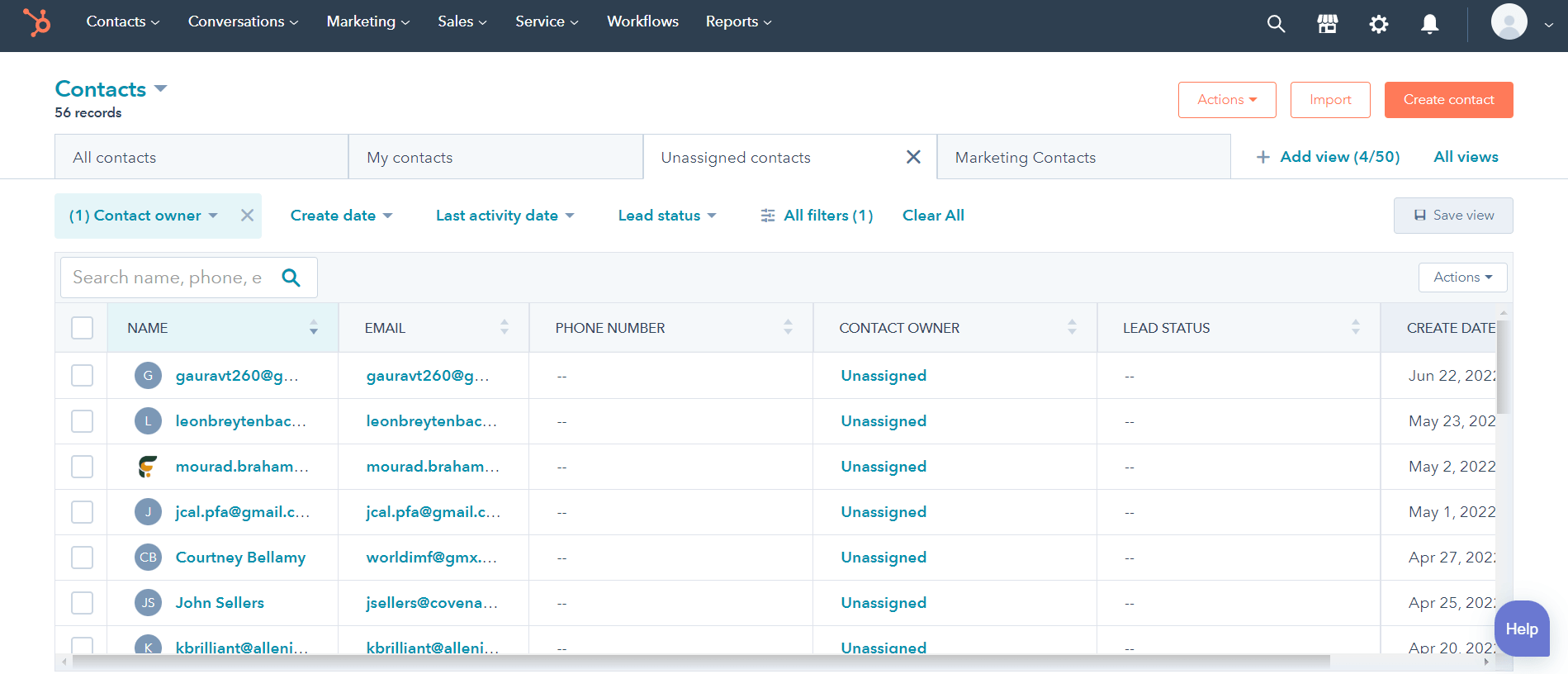 views in hubspot crm