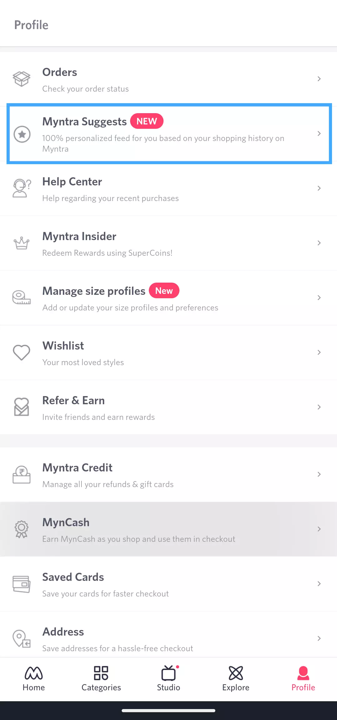 myntra apparel suggestion