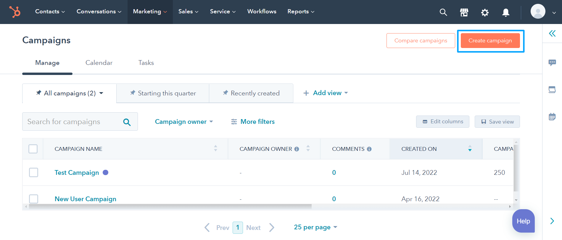 create hubspot campaign
