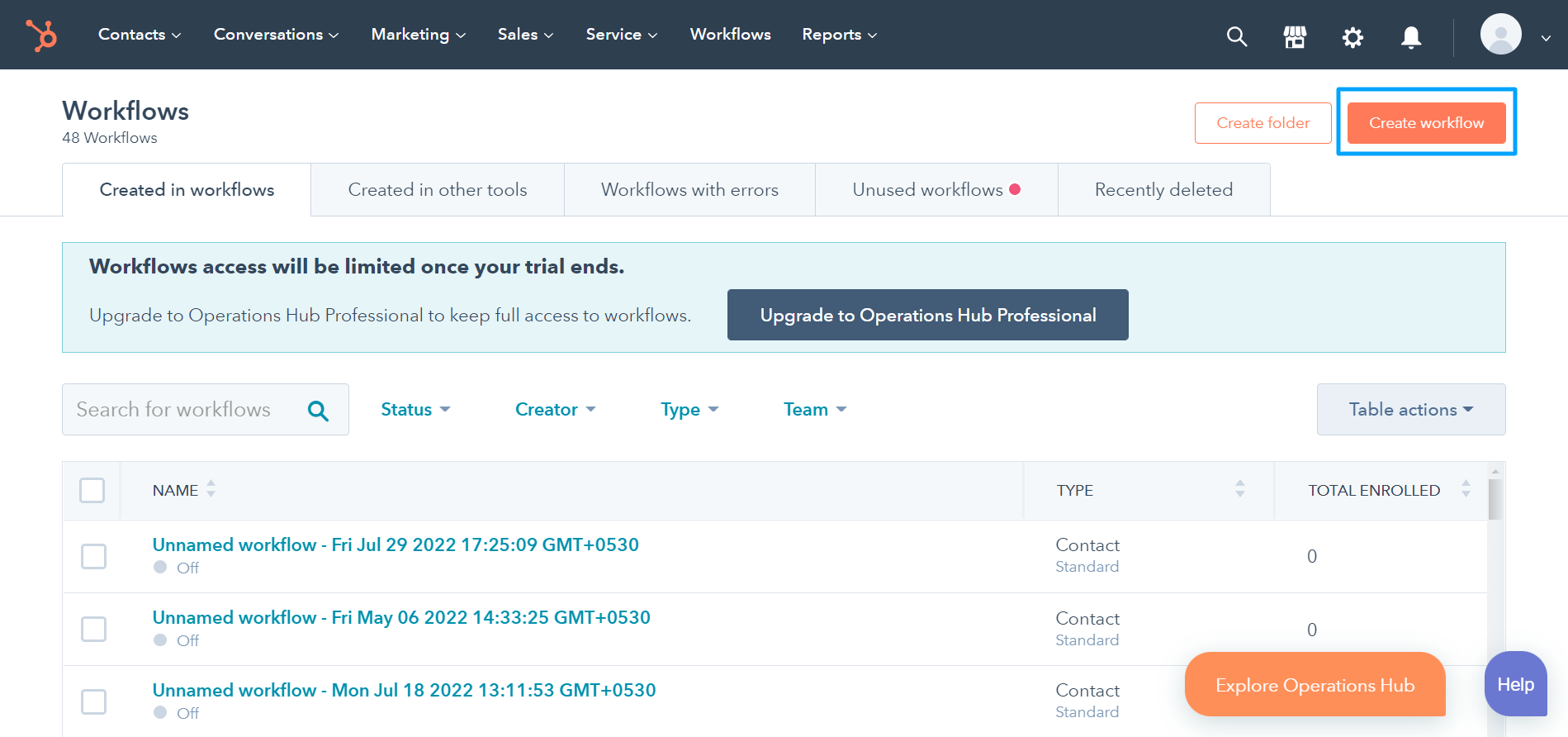 create hubspot workflow