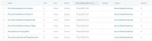 hubspot abm lists