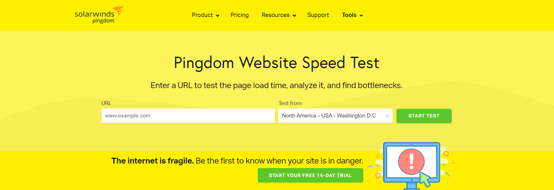 pingdom speed test