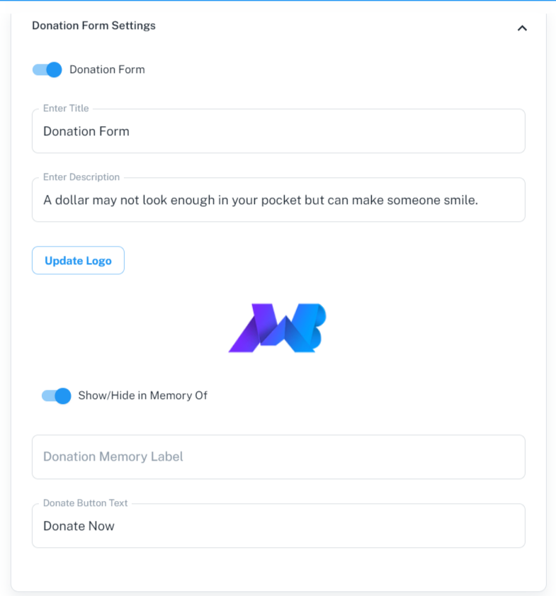 formpay donation form toggle