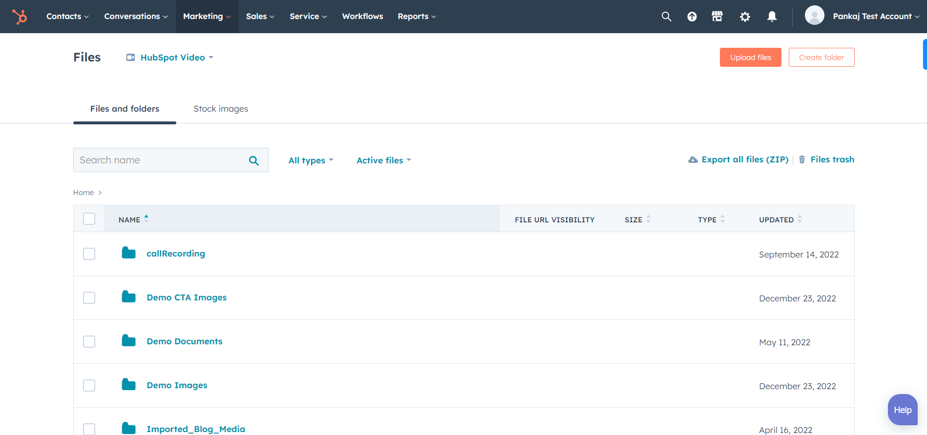 HubSpot Files library