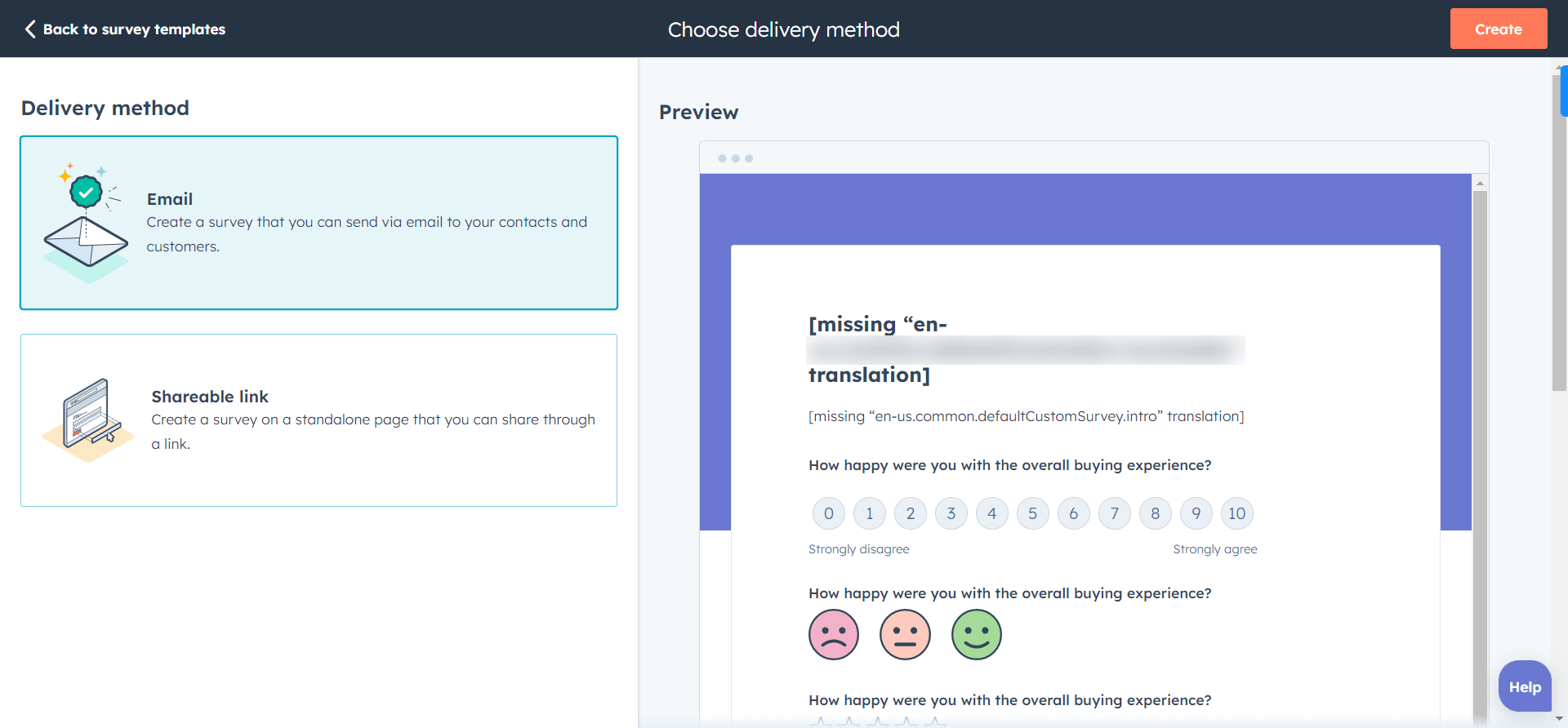 HubSpot feedback type