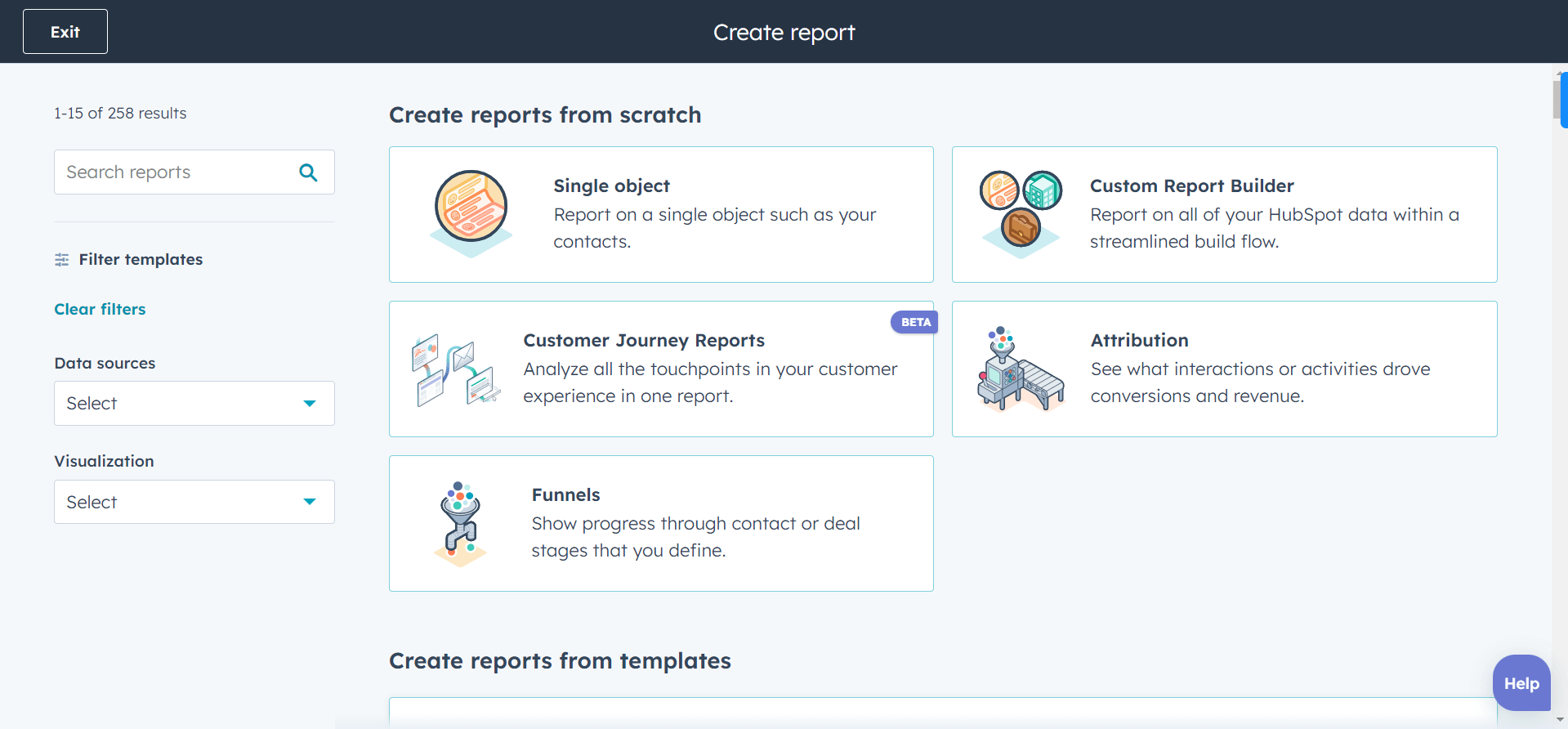 Hubspot report types