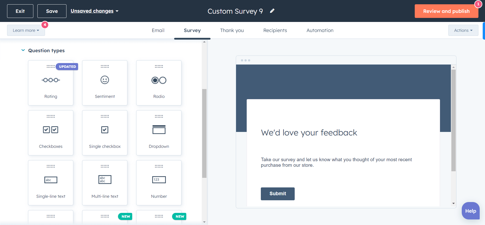 Survey question type