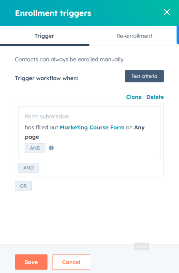 applying course form filter