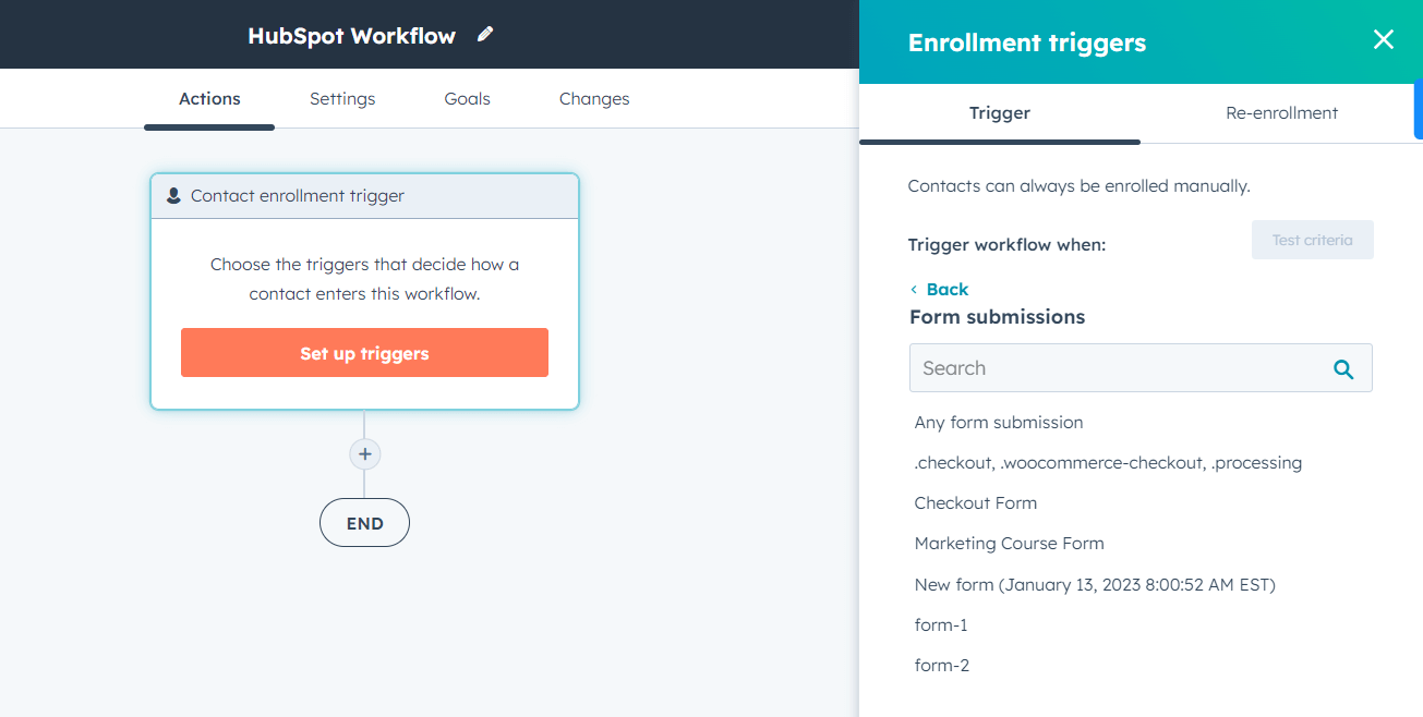 form submission trigger