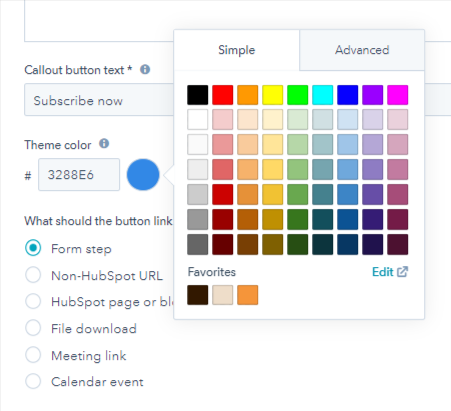 pop up forms customization