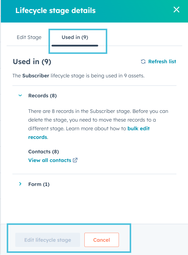 customize lifecycle stage 