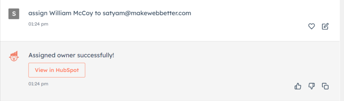 chatspot assigning contact owner