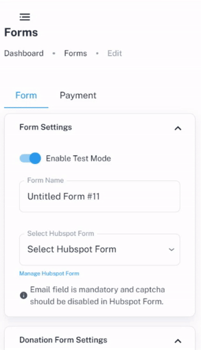 formpay form settings