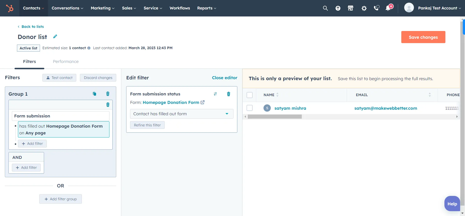 hubspot donor list