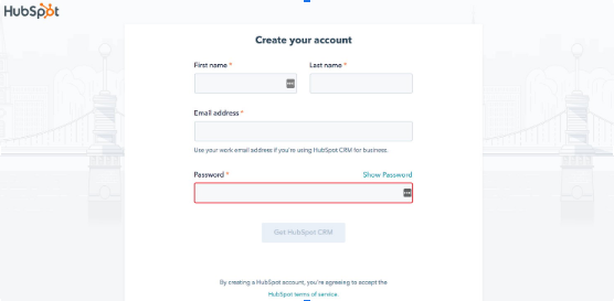hubspot signup form