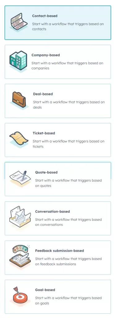 hubspot workflow types