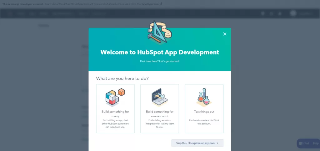 hubspot developers account