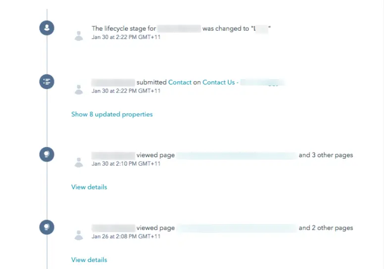 hubspot activity feed