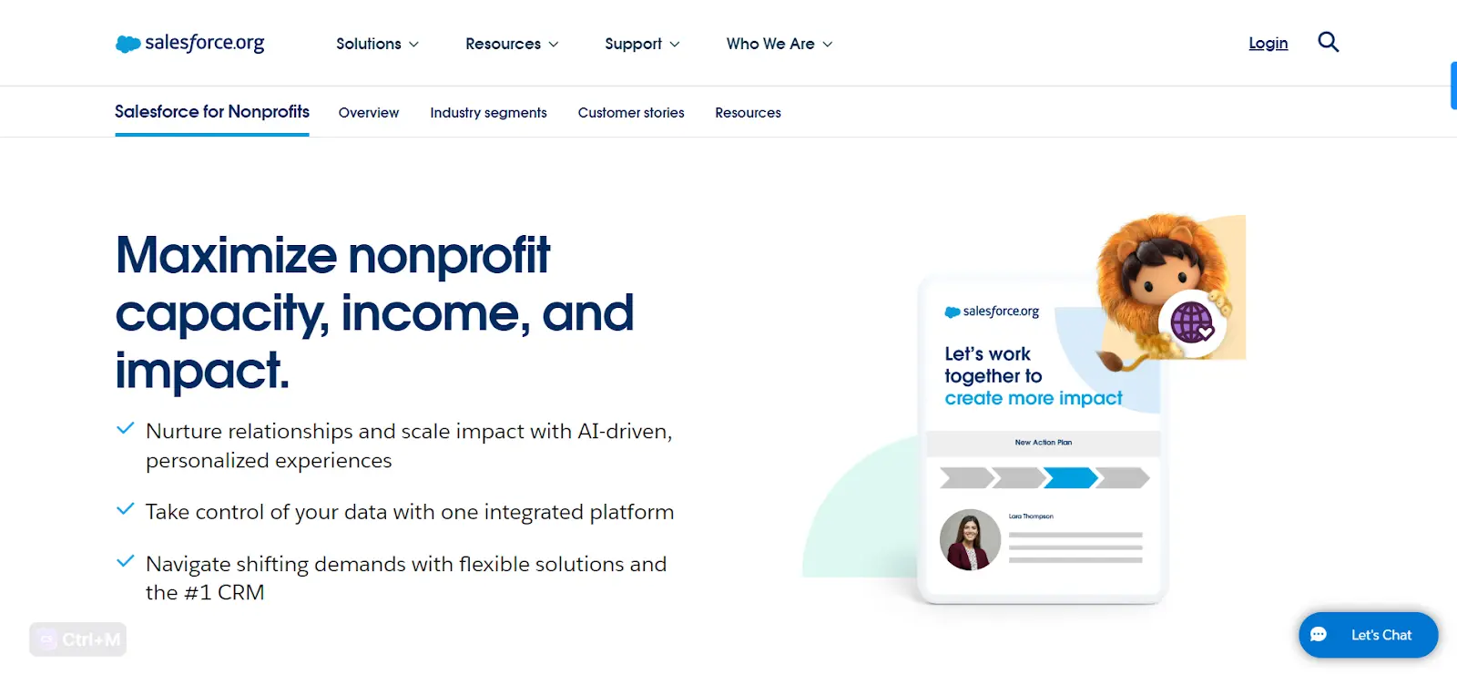 salesforce nonprofit page