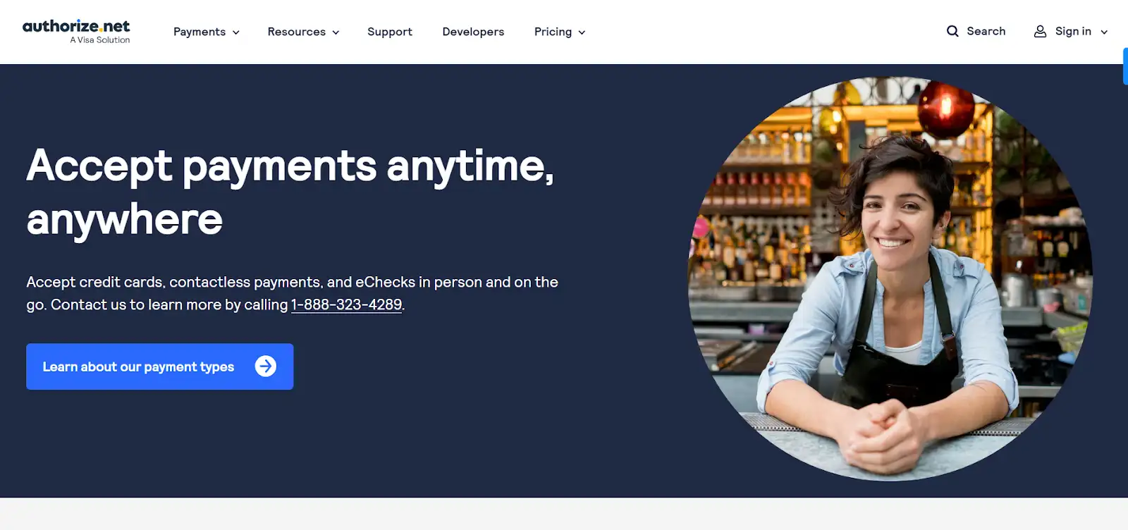 authorize.net homepage