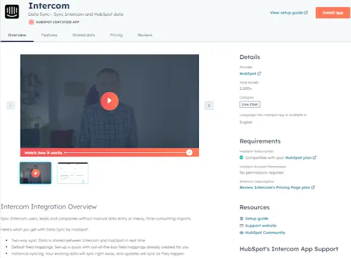 Intercom for HubSpot eCommerce