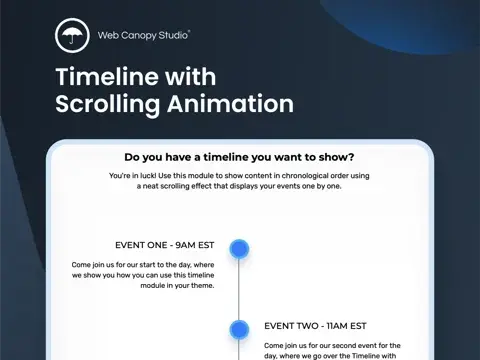 Timeline with Scrolling Animation By Web Canopy Studio