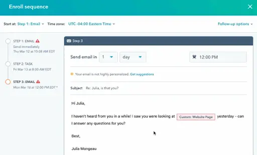 benefits of hubspot sequences