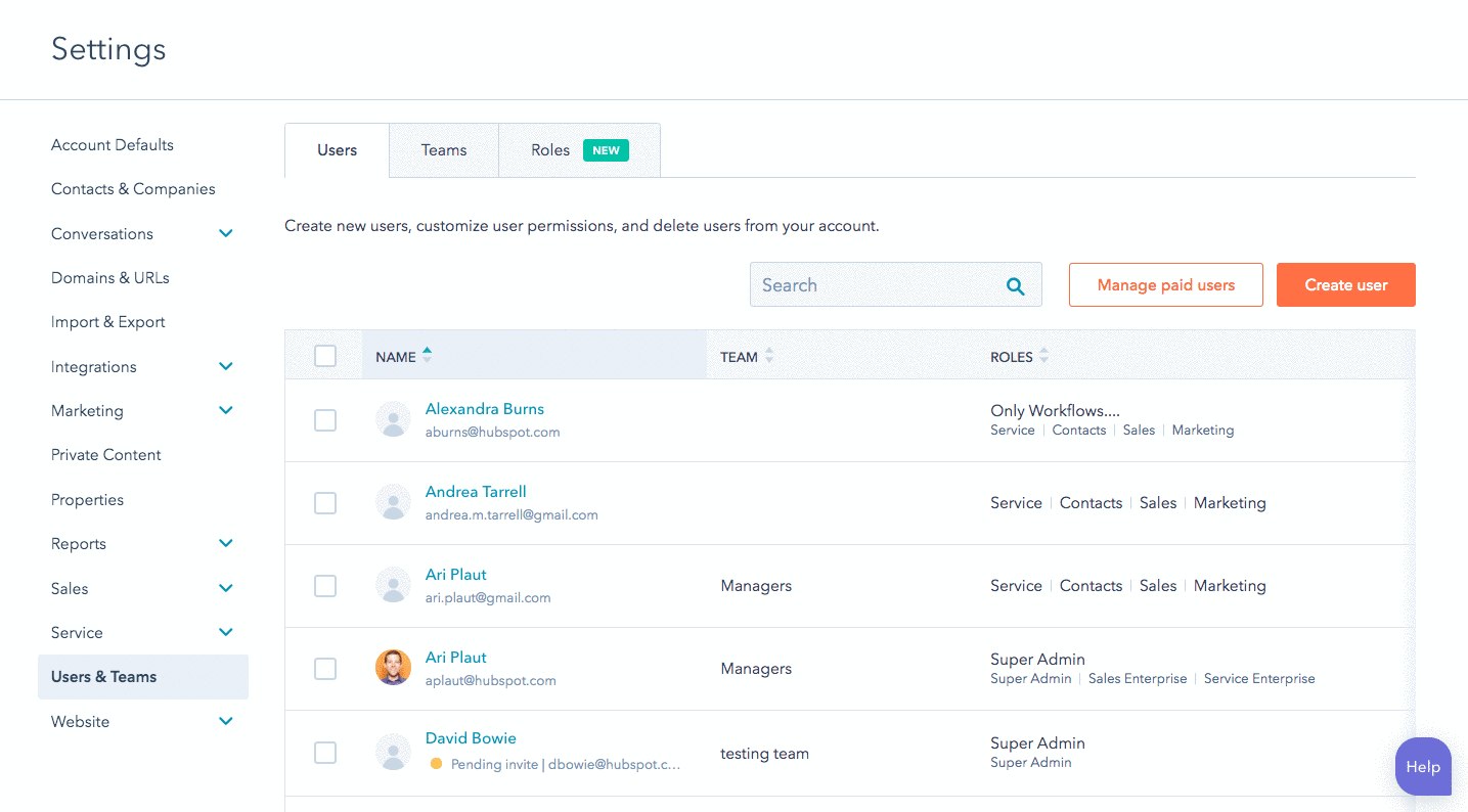 User Permissions and Roles