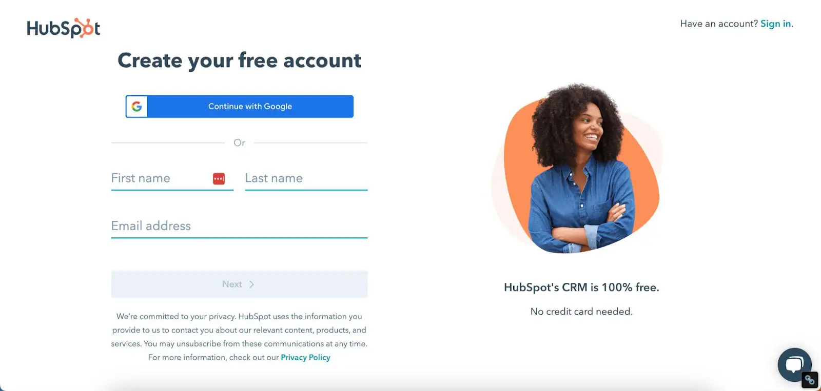 Creating Your Free HubSpot Account
