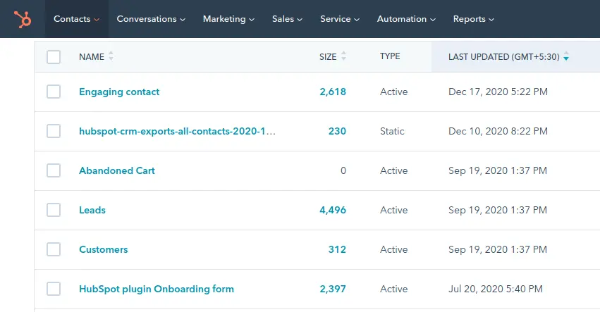 Smart Lists and Segmentation