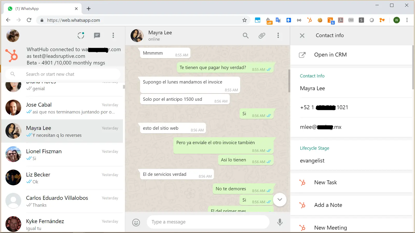WhatsApp HubSpot Integration