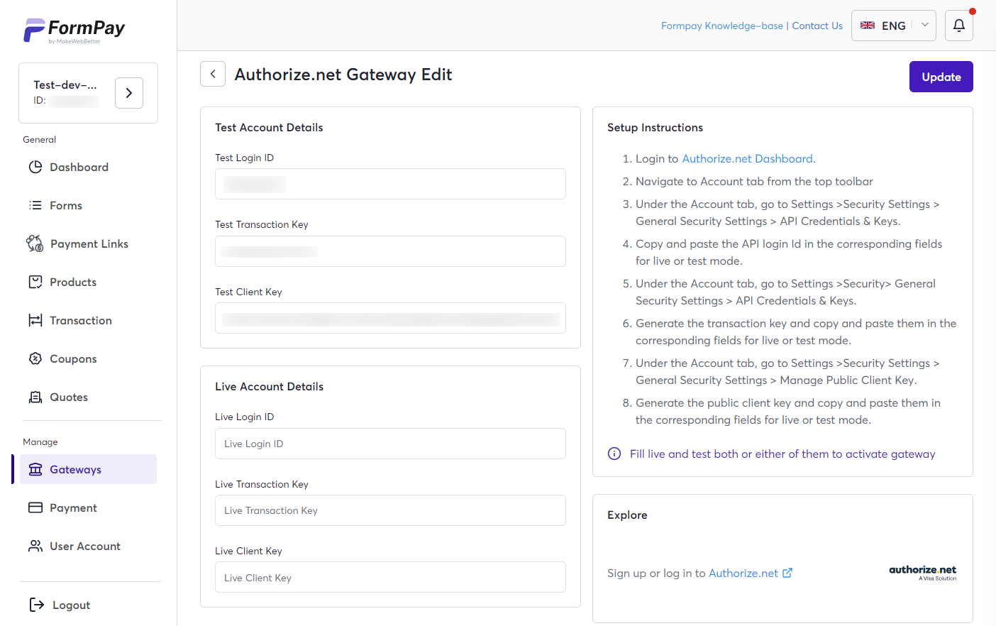 authorize.net ach setup