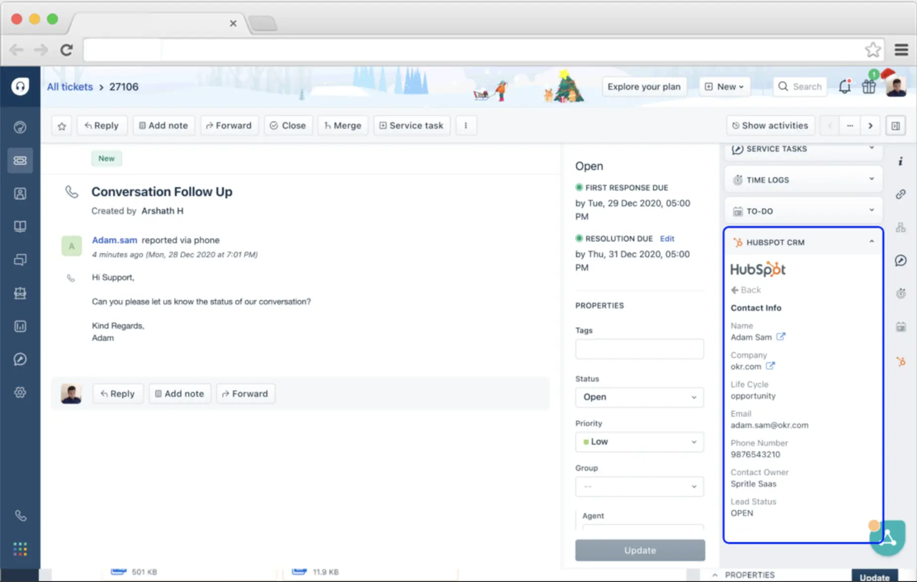 Freshdesk HubSpot Integration
