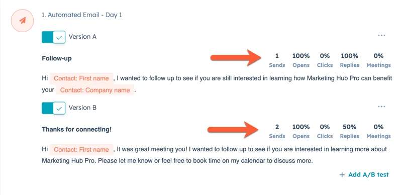 email sequences ab testing