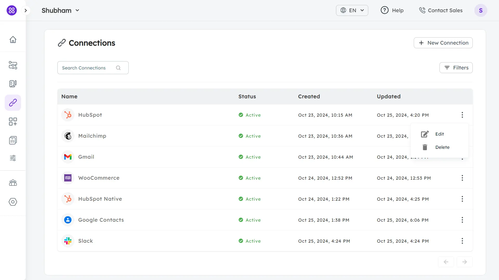 app connections manager