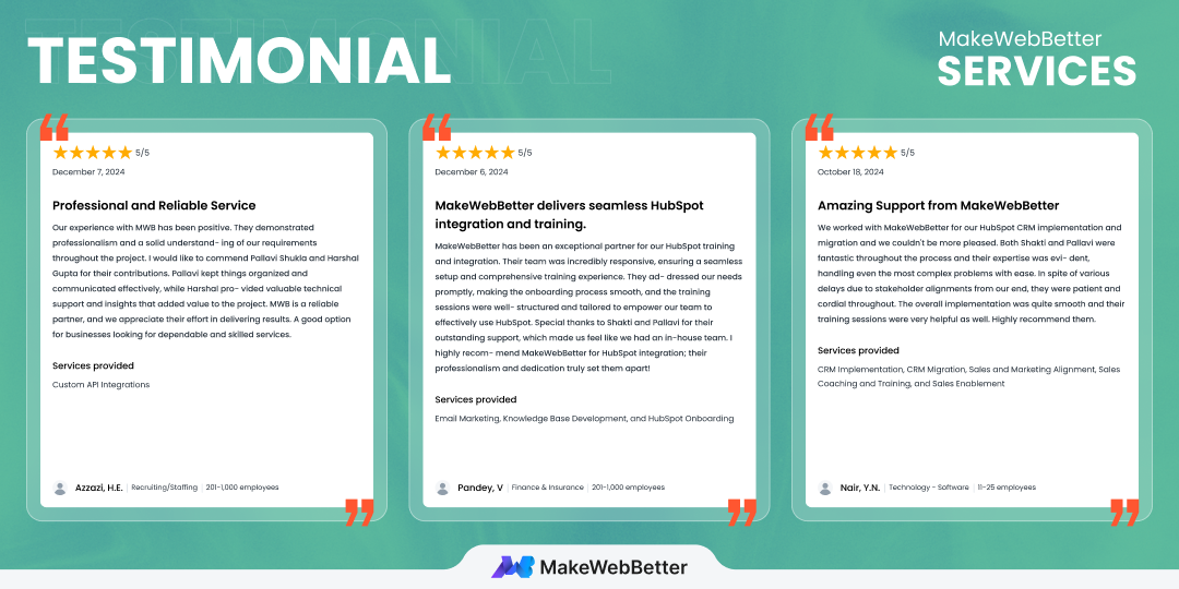 makewebbetter services testimonial