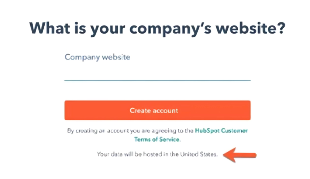 hubspot data hosting location