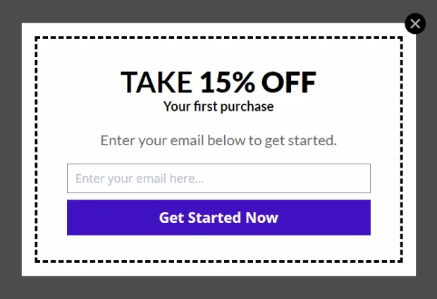 signup coupon popup