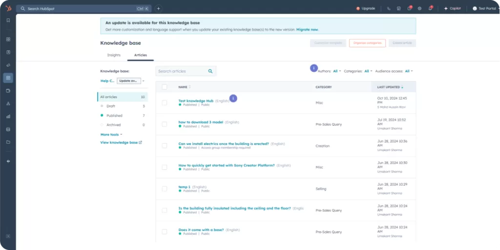 Create a robust Knowledge Base within your CRM