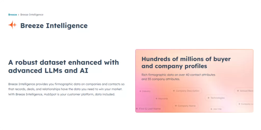 Make your CRM data rich with HubSpot Breeze Intelligence