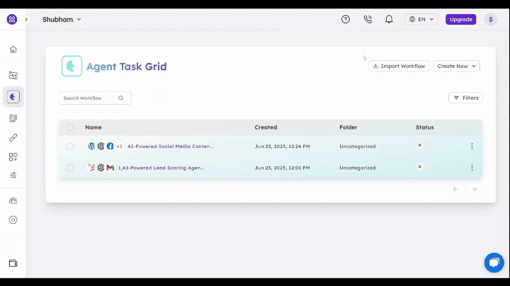 AI powered automation workflow template