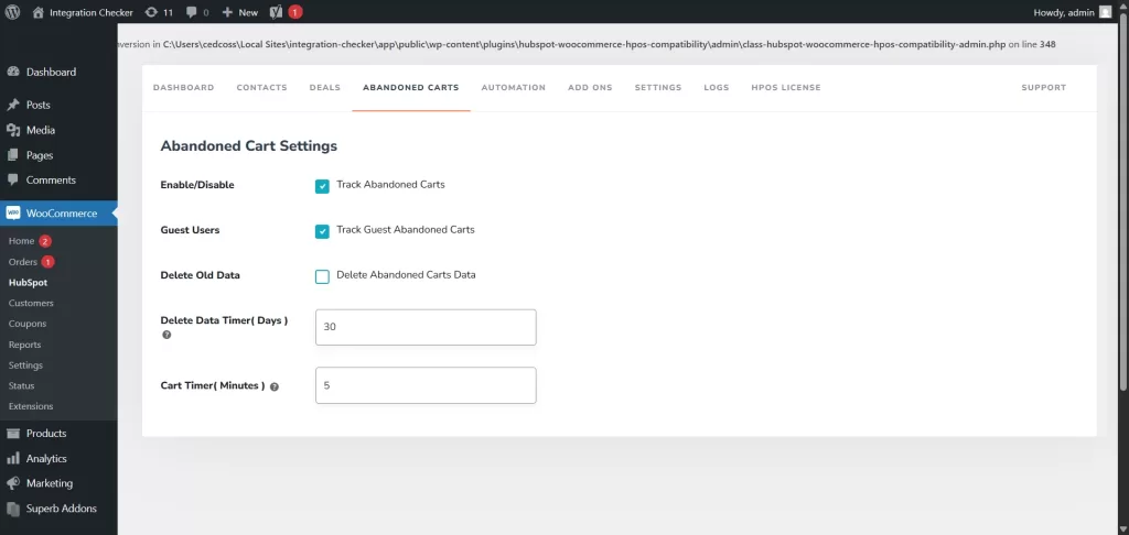 WooCommerce HubSpot Integration
