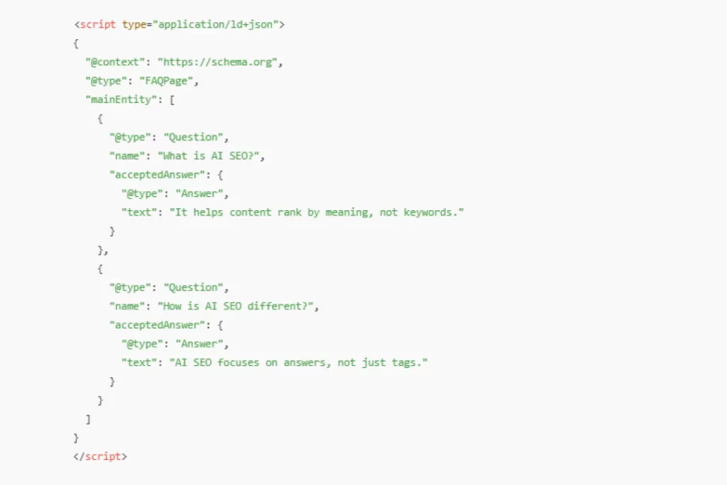 Schema Markup to feature in AI search.