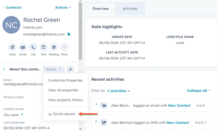 hubspot data enrichment