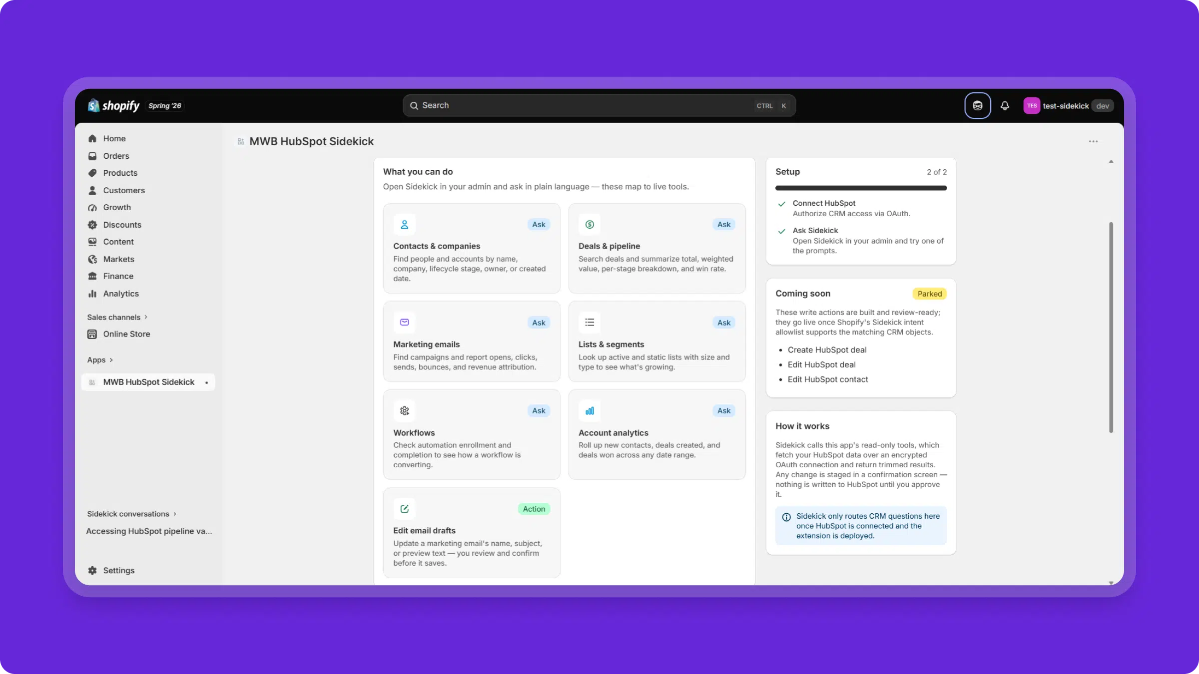 Shopify sidekick action – what you can do